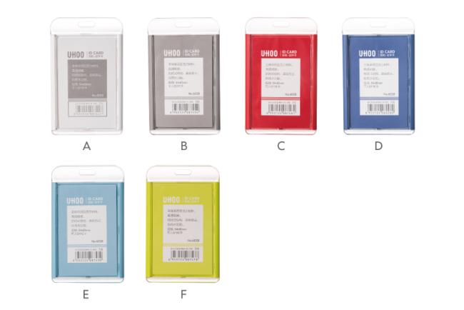 UHOO Vertical waterproof high transparent acrylic single side id card holder office work name badge holder