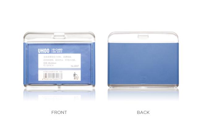 UHOO Vertical waterproof high transparent acrylic single side id card holder office work name badge holder