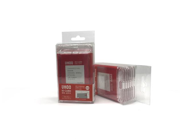 UHOO Vertical waterproof high transparent acrylic single side id card holder office work name badge holder