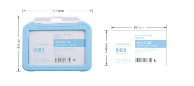Hot sale Uhoo 6061 macaron color plastic badge ID card holder