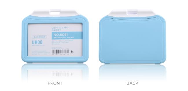Hot sale Uhoo 6061 macaron color plastic badge ID card holder