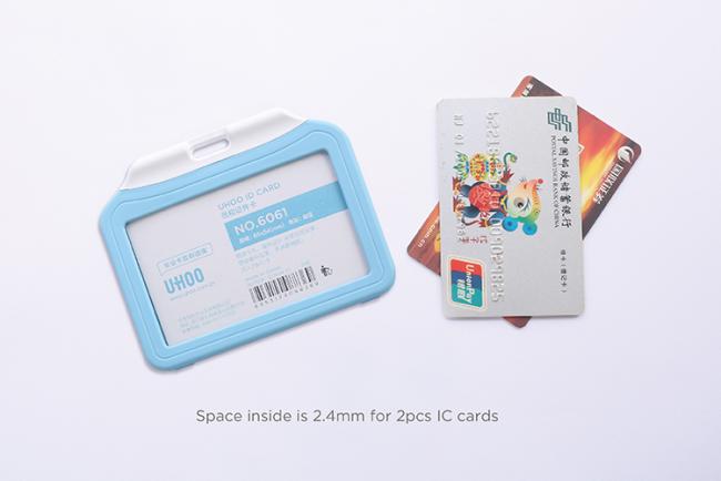 Hot sale Uhoo 6061 macaron color plastic badge ID card holder