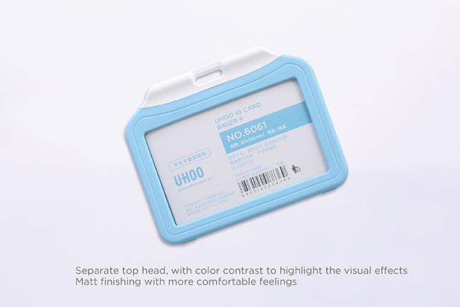 Hot sale Uhoo 6061 macaron color plastic badge ID card holder