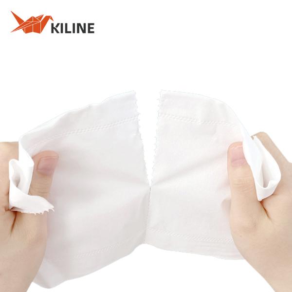 Close-up of hygienic soft bathroom tissue paper texture