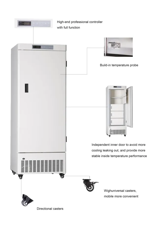 Energy Saving -25 Degrees 268 Liters Upright Medical Deep Freezer with Multi Layer
