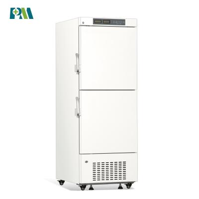 China Low Temperature 358L Double Chamber Stand Up Deep Biomedical Vaccine Freezer Store Drug for sale