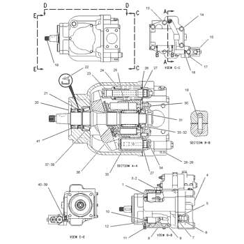 6E1412 Parts scheme PUMP GP-PISTON