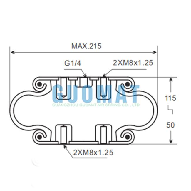 Sp1b07 Phoenix Single Convoluted Air Rubber G1/4 Industrial Air Spring