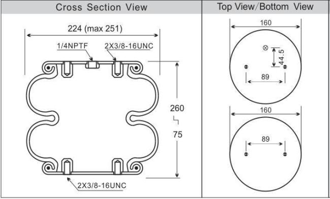 Heavy Truck Part Air Suspension Bellows Rubber Suspension for Hendrickson Truck