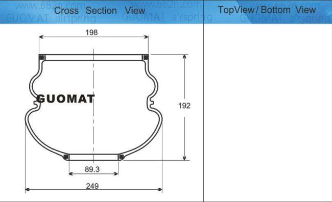 Double Convoluted Air Spring Bellows 03362-33000 Rear Ms713 Ms715 Bag