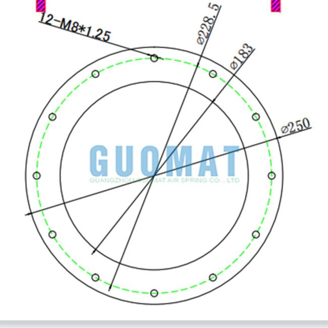 W01-358-7431 Fire-Stone Rubber Air Bellow W013587431 Double Convoluted Type Air Shock