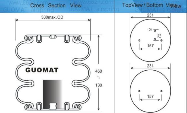 Goodyear 3b12-304/556338334 Triple Convoluted Industrial Air Springs for Material Transfer
