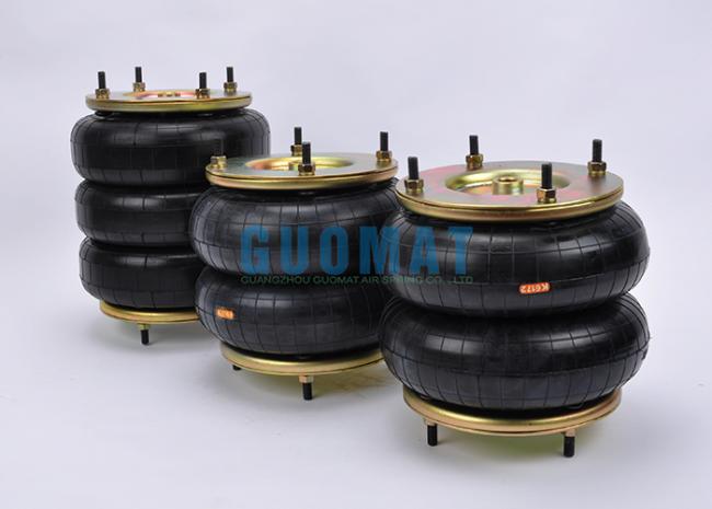 Close-up view of GUOMAT air spring showing mounting flange and rubber bellows
