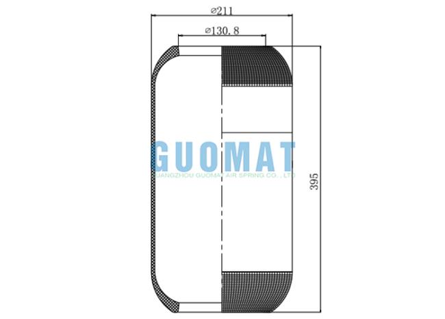 GUOMAT 644N Commercial Vehicle Air Spring - Replacement air suspension component for buses, coaches, trucks and trailers