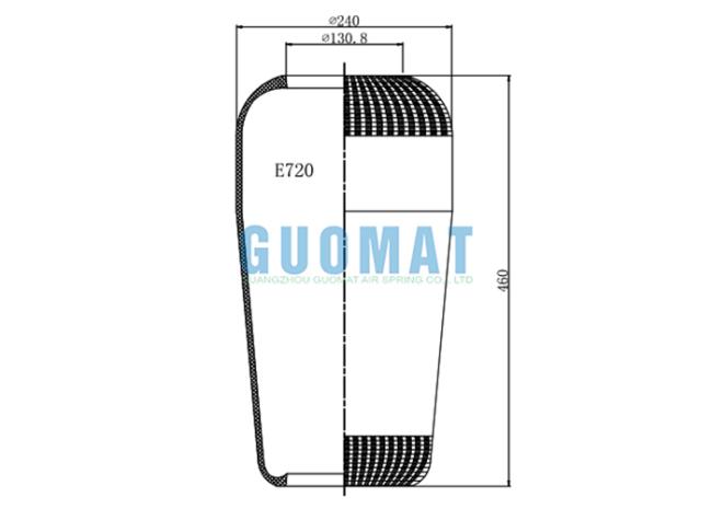 GUOMAT 720N Bus Air Spring product photo showing rubber bellows construction