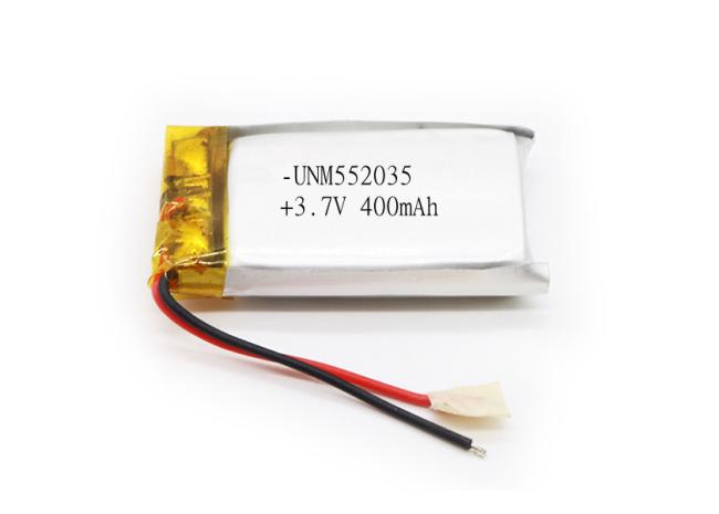 3.7V Rechargeable Lithium Ion Polymer Battery 552035 400mAh Li Po Battery for Wireless Device