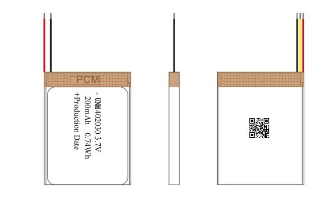 Small Size 402030 3.7V 200mAh Rechargeable Lipo Battery for Electronic Products