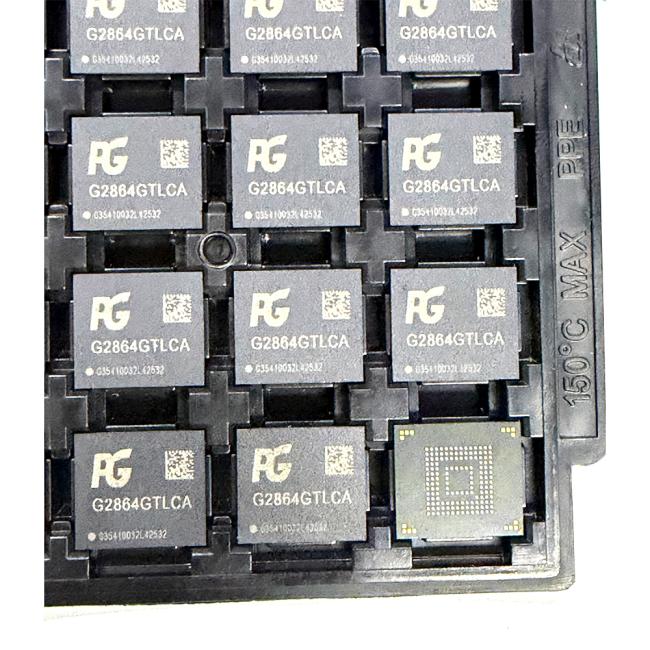 Automotive eMMC memory chip close-up view