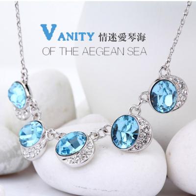 China Ref No.: 105031 Love lost in Aegean sea aquamarine birthstone necklace beautiful jewellery describe jewelry for sale