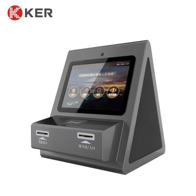 China Infrared Induction 15 Inch Desktop Hotel Self Check In Kiosk for sale