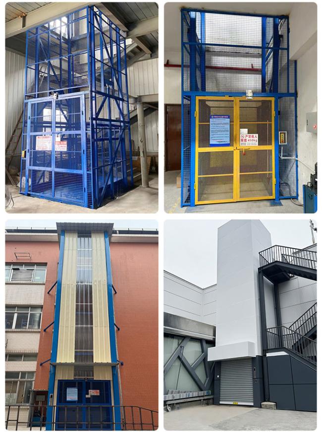 5 Tons 6 m High Customized Yellow 500kg-20000kg Large Industrial Indoor Hydraulic Freight Lift 4