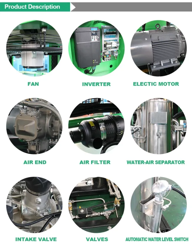 High Efficiency 110kw 150HP Water Lubricated Oil-Free Screw Air Compressor