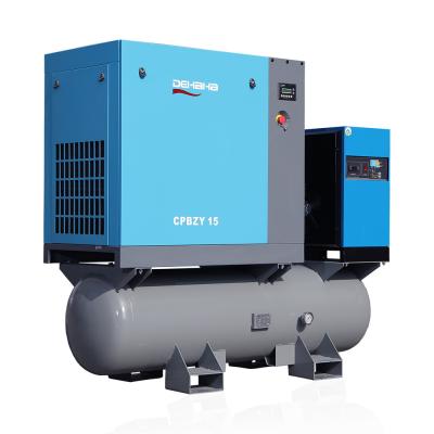 China 20hp 15kW Combined Screw Air Compressor Fiber Cutting Twin Screw Air Compressor for sale