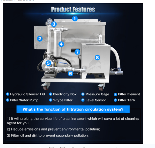 360L Industrial Ultrasonic Parts Cleaner Stainless Steel Tank For Auto Parts Engine block 2