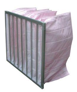 AHU pocket filter installation in air handling unit