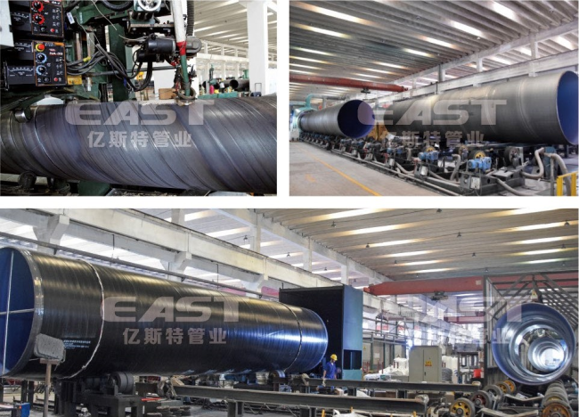 Spiral steel pipe technical data table