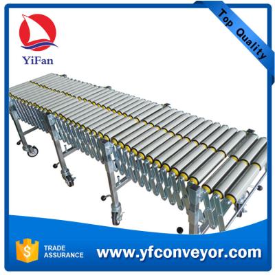 China Gravity Flexible Roller Conveyor for Unloading Containers for sale