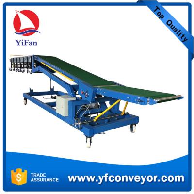China Truck loading conveyors / movable inclined extendable  belt conveyor with roller conveyors for sale
