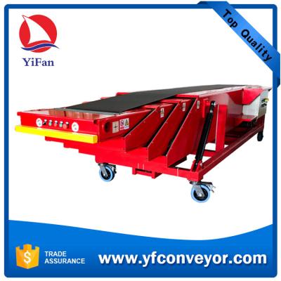 China 3 Parts Telescopic Belt Conveyor for Loading Unloading 20ft Containers for sale