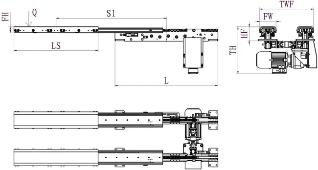 Hftb180X70*1300*1300*1200 Pallet Telescopic Fork Single Motor Single Deep Position