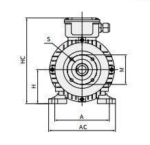 30HP 22KW AC Electric Induction Motor - side view