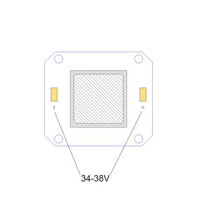 China microplaquetas UV do diodo emissor de luz da microplaqueta 40*46MM do diodo emissor de luz do poder superior de 20000mW 50W à venda