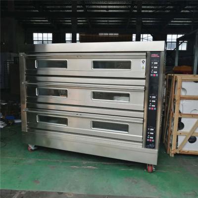 China 19.8KW Small Commercial Baking Oven Mini 3 Deck 9 Trays Stainless Steel Electric for sale