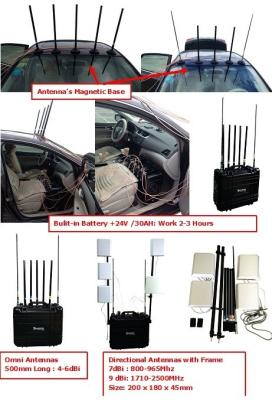 Китай Радиус Jammer VHF UHF LOJACK 115W с 50-150 метрами сжимая ряд продается