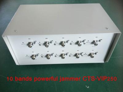China 25kg 250W UHF VHF Jammer Device 34*13*27cm For 2G 3G 4G Wifi Network for sale