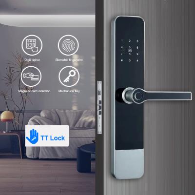 China Digital Smart Apartment Door Lock Zinc Alloy Passcode IC Card NFC Unlock for sale