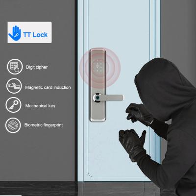 Chine TTLock Advanced Intelligent Door Lock Digital Silver Aluminium Alloy For Apartment à vendre