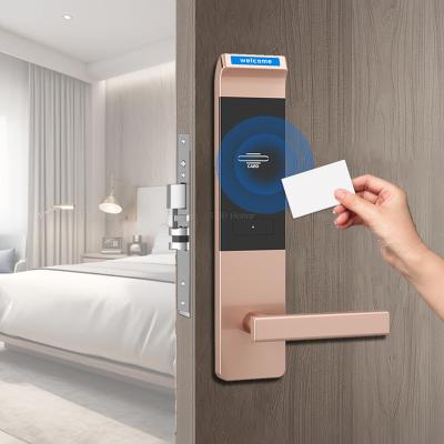 China Smart Hotel Swipe Card Door Locks RFID Card Stainless Steel Mortise Door Lock for sale