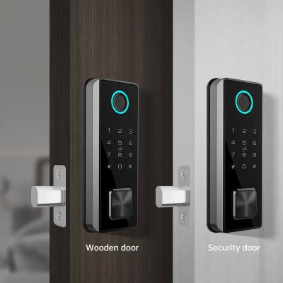 China Tuya TTLock Remote Controlled Deadbolt Smart Door Lock Biometric Code Card Unlock à venda