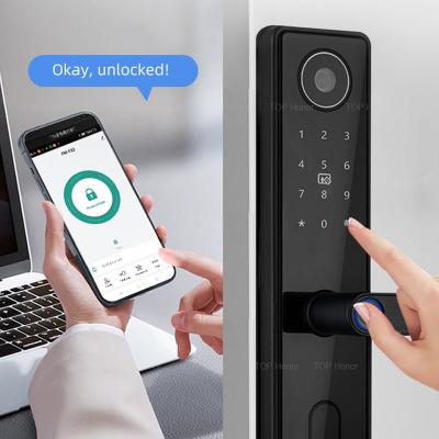 China Intelligent Tuya App Door Lock Biometric Recognition Smartphone Remote Control for sale