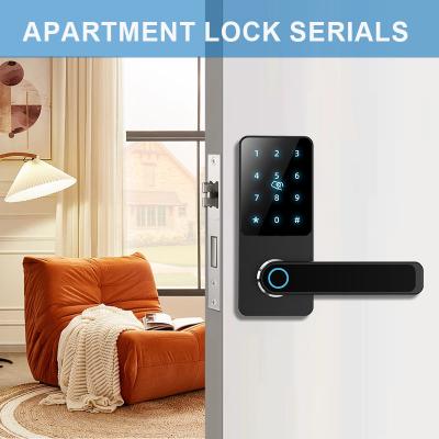 China Code IC Card Fingerprint Smart Door Locks For Apartments With Touch Panel for sale