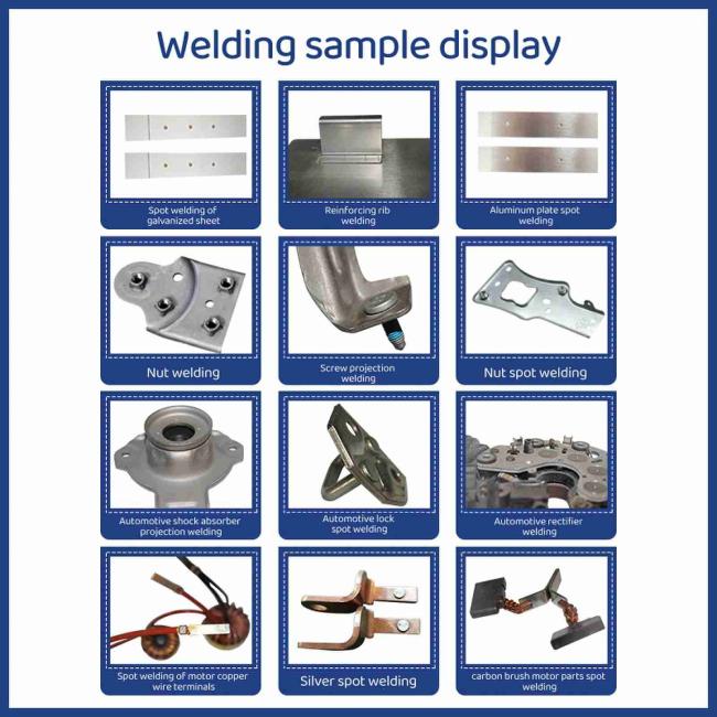 Spot welded metal parts produced by HFDB-440 DC spot welder