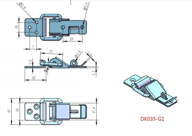 DK035 Spring latch, spring loaded toggle latch, spring loaded draw latch
