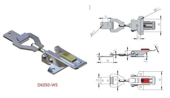 self locking stainless steel draw latch, adjustable toggle latch