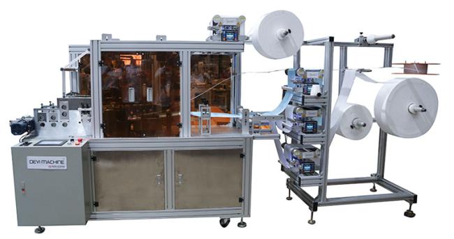 fully automatic high speed 3 ply disposable elastic fabric face mask making machine