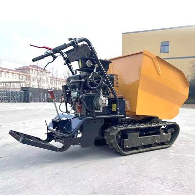 China Steel Chassis Gasoline Fuel Small Tracked Dump Truck 500kg Adjustable Speed for sale